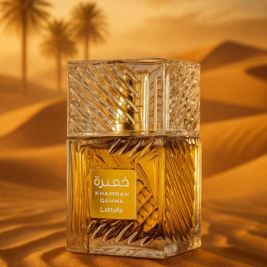 Lattafa| Khamrah Qahwa 100ml | El aroma del lujo oriental con notas de café, vainilla y canela